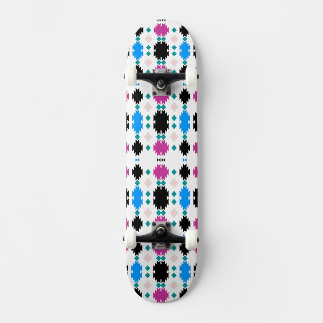 Cute colorful aztec pattern skateboard (Front)