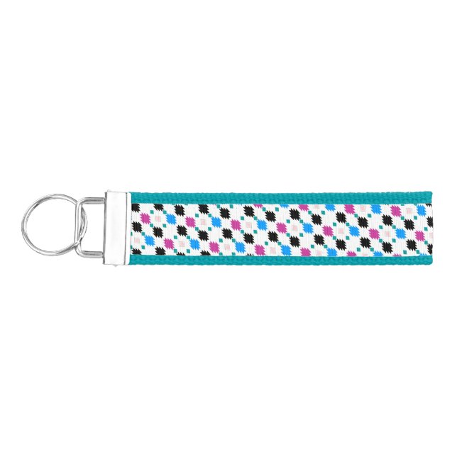 Cute colorful aztec pattern wrist keychain (Keys on Left)