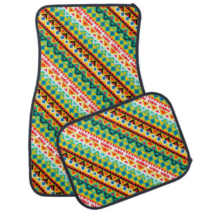 Cute colorful aztec patterns design car floor mat