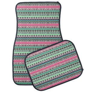 Cute colorful aztec patterns design car floor mat