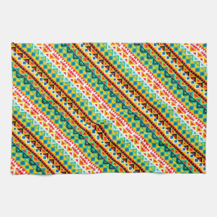 Cute colorful aztec patterns design kitchen towel