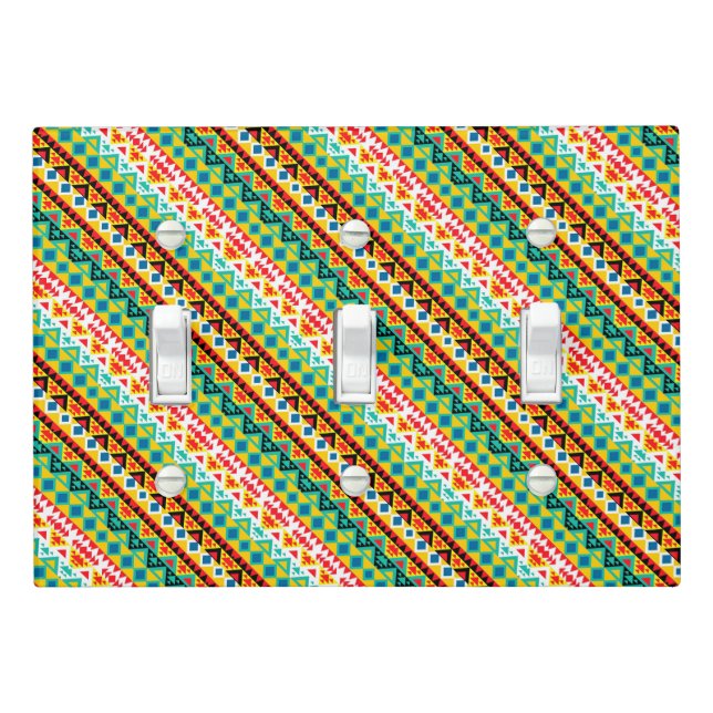 Cute colorful aztec patterns design light switch cover (In Situ)