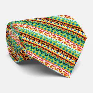 Cute colorful aztec patterns design neck tie