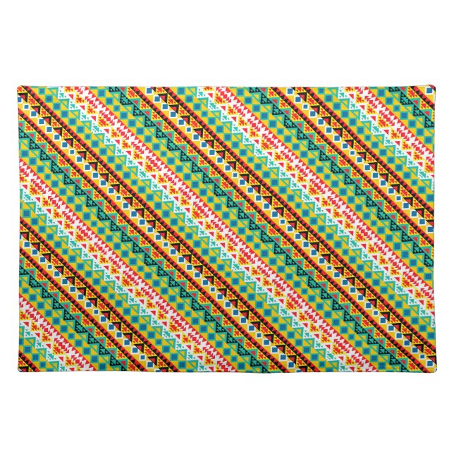 Cute colorful aztec patterns design placemat (Front)