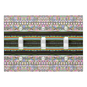 Cute colorful aztec tribal patterns light switch cover