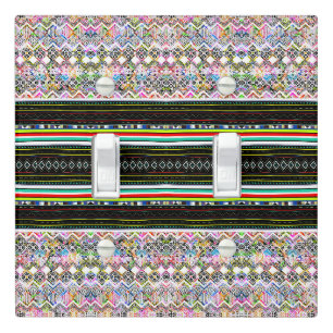 Cute colorful aztec tribal patterns light switch cover