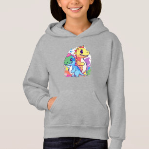 Cute Colorful Baby Dinosaur Design Hoodie