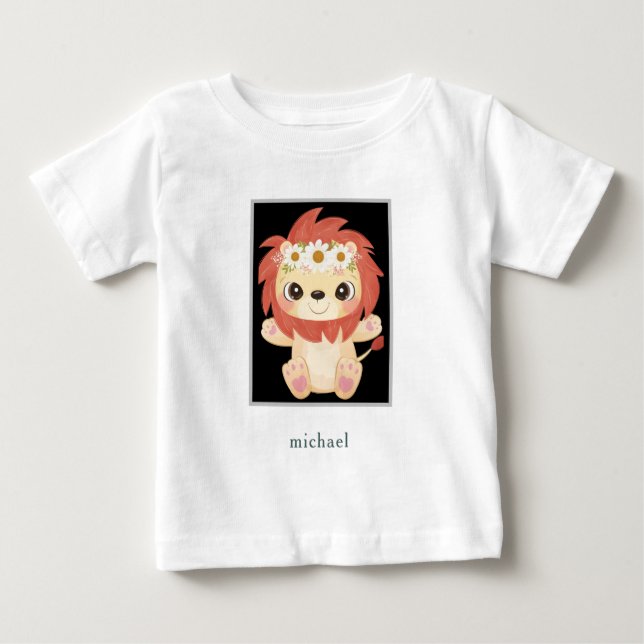Cute Colorful Baby Lion T-Shirt (Front)