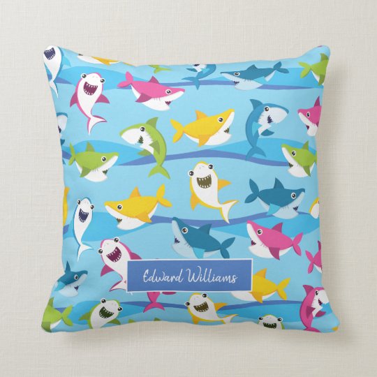 cute shark pillow