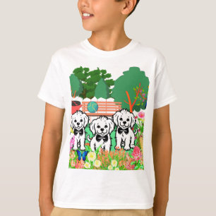 Cute Colorful Back Boys Custom To School Kids Dog  T-Shirt