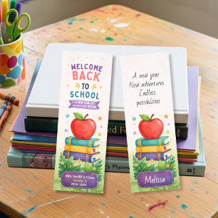 Cute Colorful Back To School Teach Student Name Bookmarks