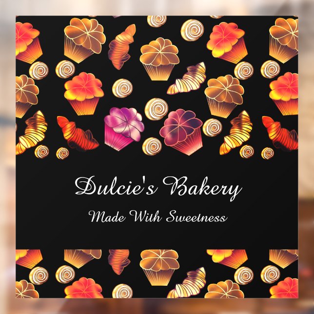 Cute Colorful Bakery, Chef, Caterer, Pastry Maker Window Cling (Sheet 2)