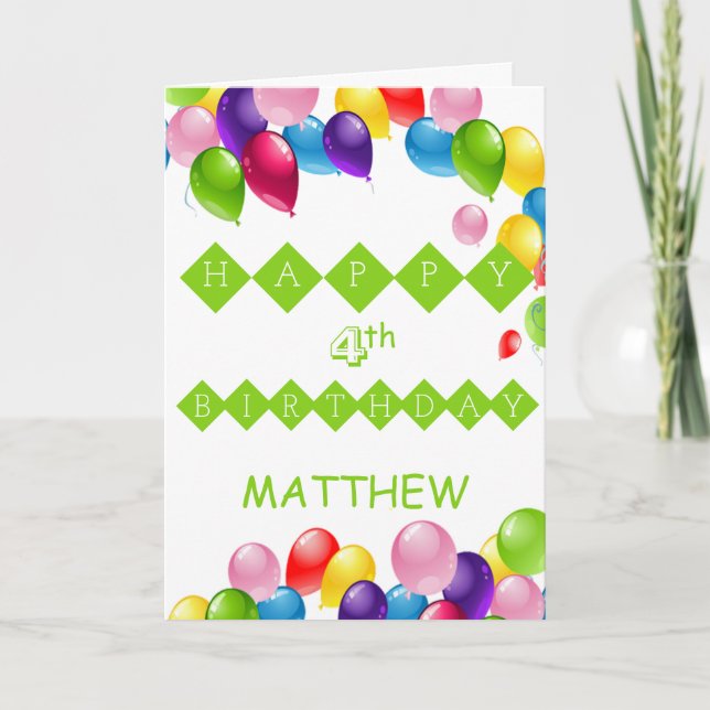 Cute Colorful Balloons Birthday Holiday Card (Front)