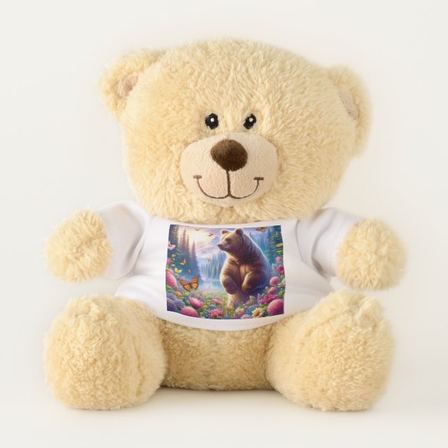Cute, colorful bear & butterflies (Front)