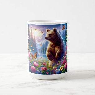 Cute, colorful bear & butterflies coffee mug