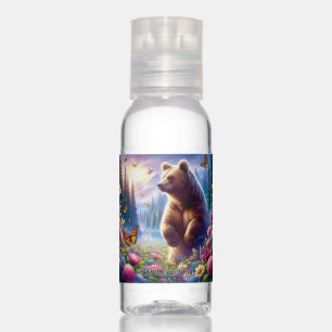 Cute, colorful bear & butterflies hand sanitizer
