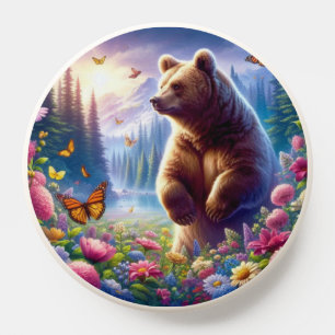 Cute, colorful bear & butterflies PopSocket
