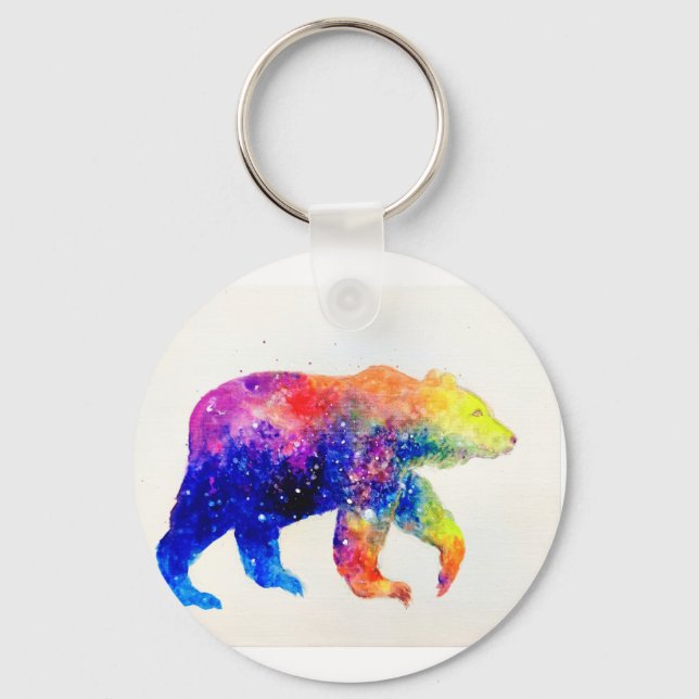 Cute colorful bear keychain (Front)