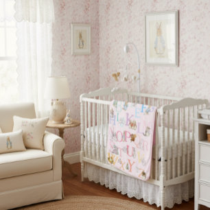 Cute Colorful Beatrix Potter Alphabet Nursery Baby Blanket