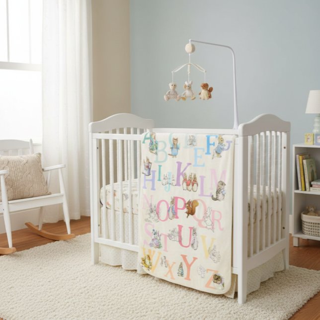 Cute Colorful Beatrix Potter Alphabet Nursery Baby Blanket (Creator Uploaded)