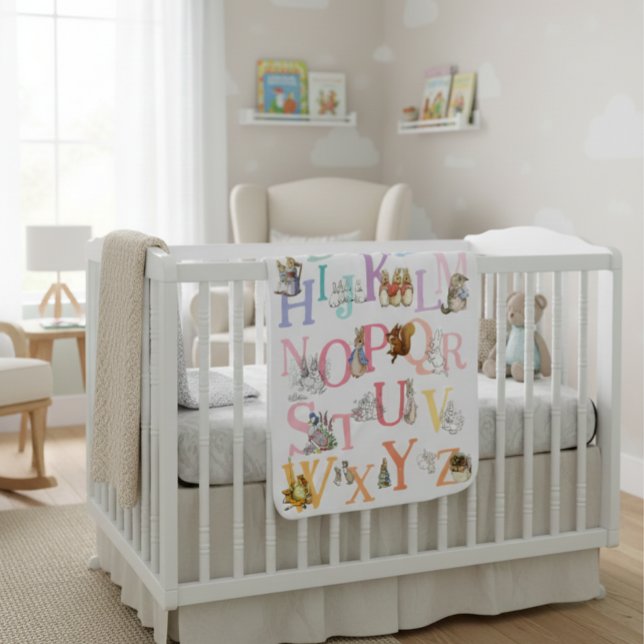 Cute Colorful Beatrix Potter Alphabet Nursery Baby Blanket (Creator Uploaded)