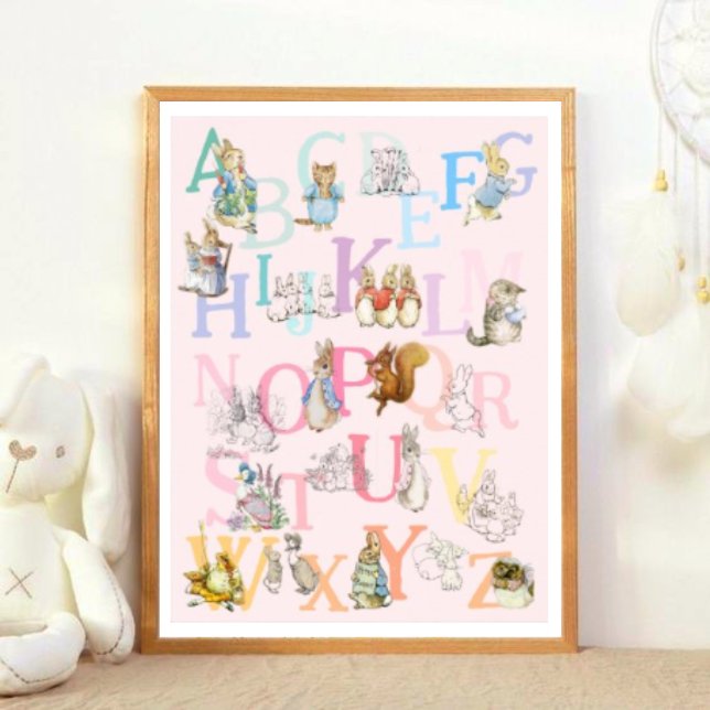 Cute Colorful Beatrix Potter Alphabet Nursery Poster (Creator Uploaded)