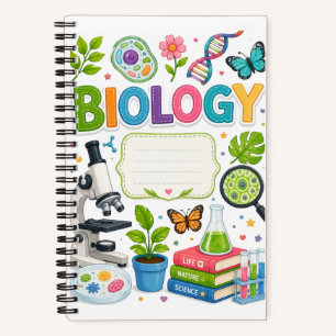Cute Colorful Biology Science Student Personalized Notebook
