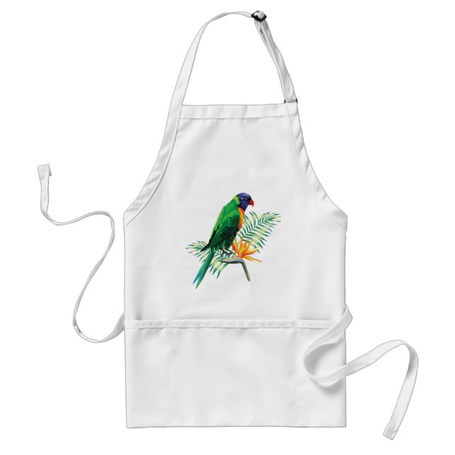 Cute Colorful Bird Adult Apron (Front)