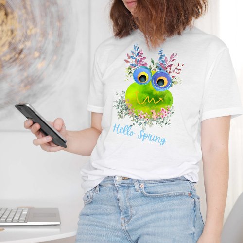 Cute Colorful Bird Hello Spring T_Shirt