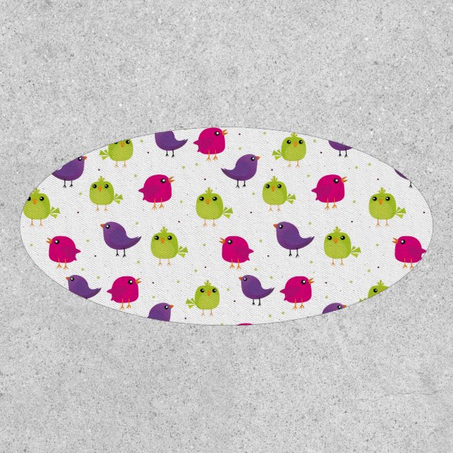 Cute colorful bird  patch (Front)