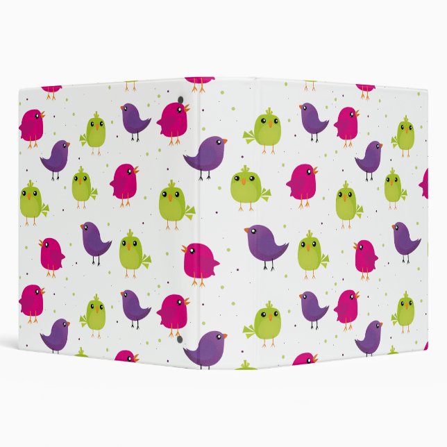 Cute colorful birds   3 ring binder (Background)
