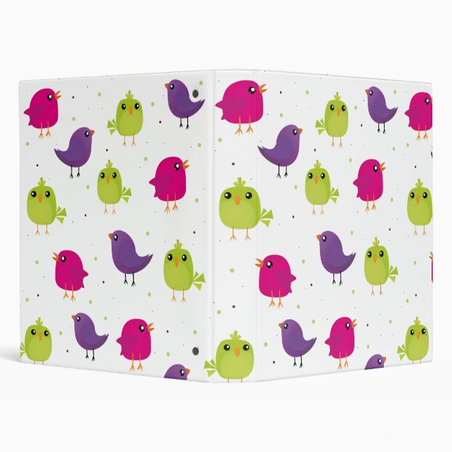 Cute colorful birds  3 ring binder (Background)