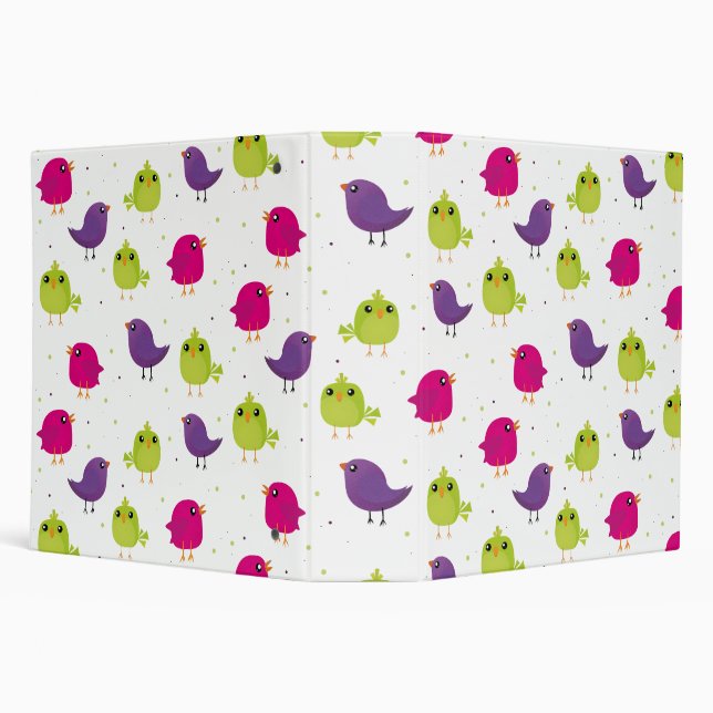 Cute colorful birds  3 ring binder (Background)