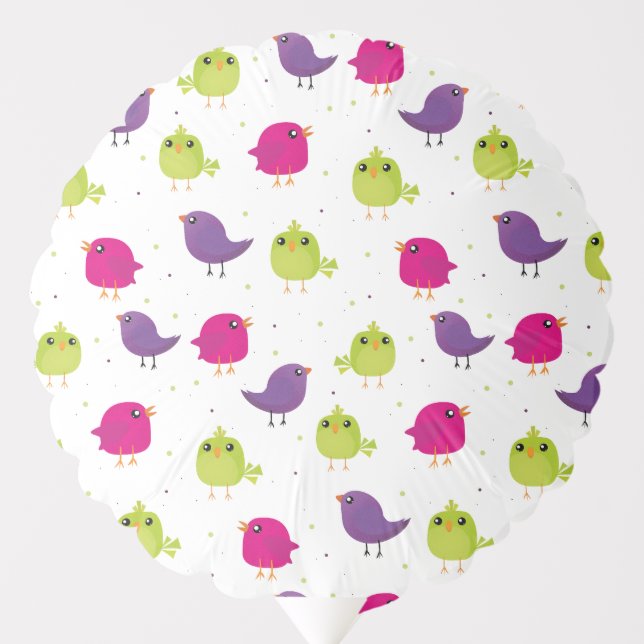 Cute colorful birds   balloon (Front)
