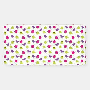 Cute colorful birds banner