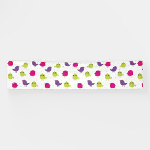 Cute colorful birds banner
