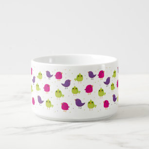 Cute colorful birds  bowl