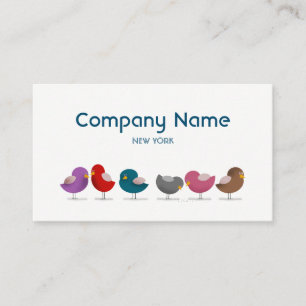Cute Colorful Birds Business Card