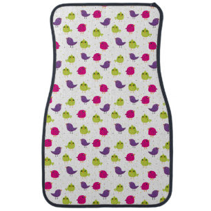 Cute colorful birds  car floor mat