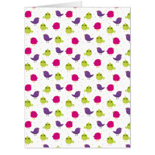 Cute colorful birds card