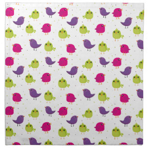 Cute colorful birds  cloth napkin