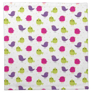 Cute colorful birds cloth napkin