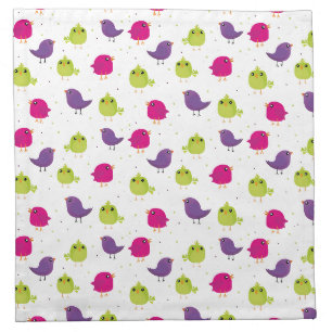 Cute colorful birds cloth napkin