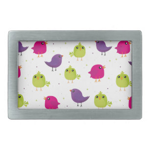 Cute colorful birds coffee mug belt buckle