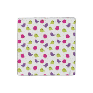 Cute colorful birds coffee mug stone magnet