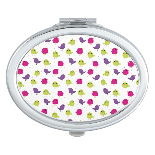 Cute colorful birds   compact mirror (Front)