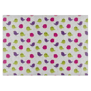 Cute colorful birds cutting board