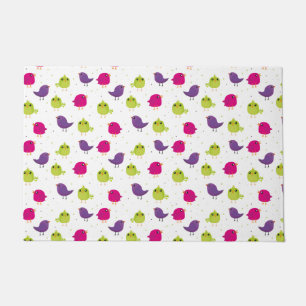 Cute colorful birds doormat