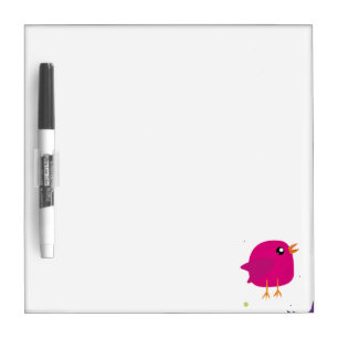 Cute colorful birds dry erase board