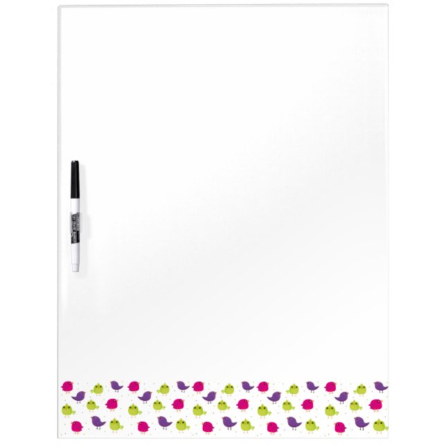 Cute colorful birds  dry erase board (Front)